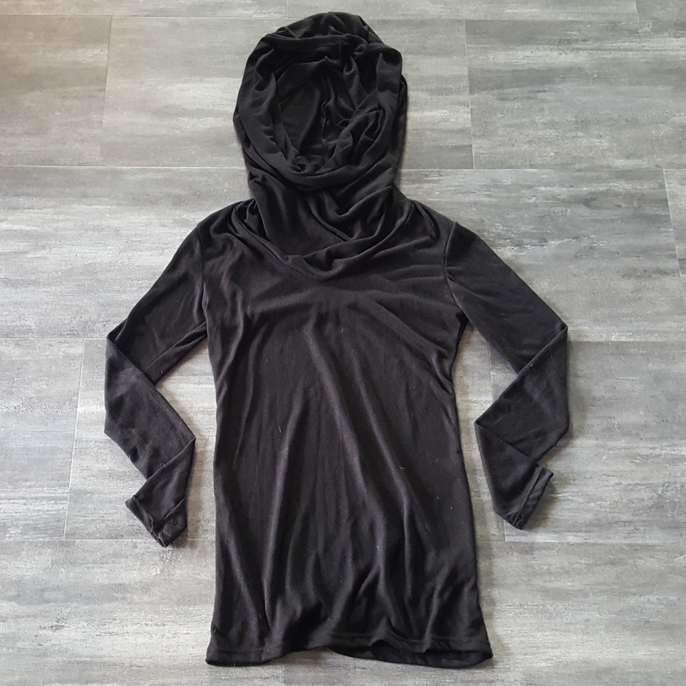 Black Hooded Casa Long Sleeve Mini